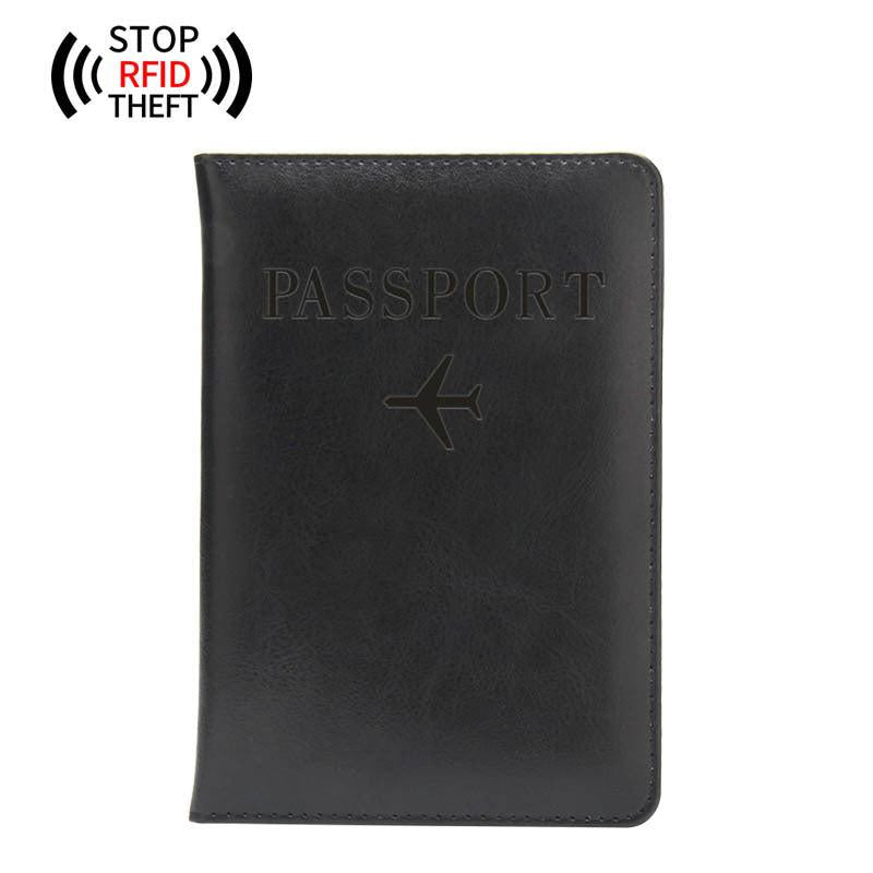 Anti-Magnetic Passport Holder 5 Card Slots Anti-Theft Brush Plane