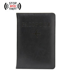 Anti-Magnetic Passport Holder 5 Card Slots Anti-Theft Brush Plane