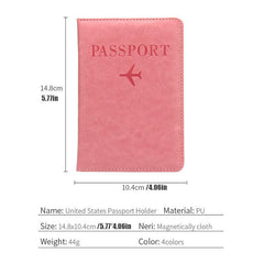 Anti-Magnetic Passport Holder 5 Card Slots Anti-Theft Brush Plane
