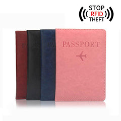 Anti-Magnetic Passport Holder 5 Card Slots Anti-Theft Brush Plane