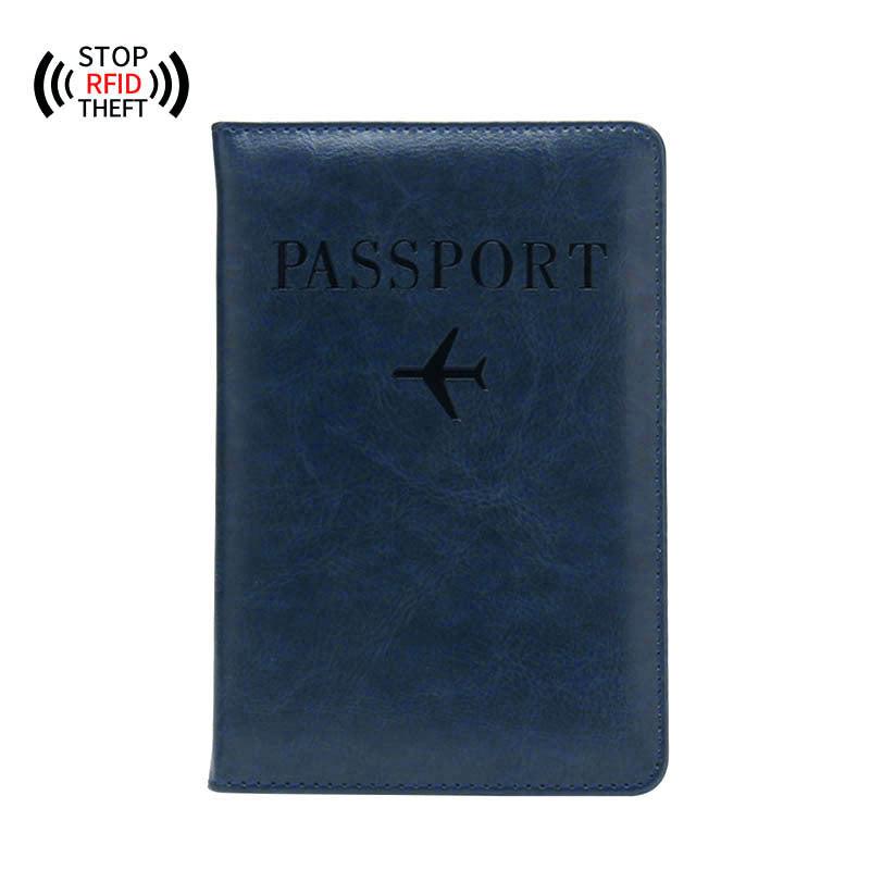 Anti-Magnetic Passport Holder 5 Card Slots Anti-Theft Brush Plane
