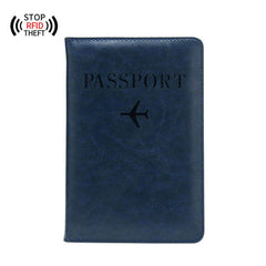 Anti-Magnetic Passport Holder 5 Card Slots Anti-Theft Brush Plane