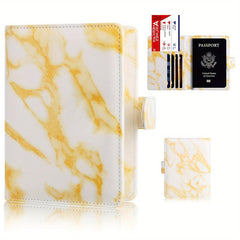 Marble RFID Blocking Passport Holder PU Leather Travel Passport Holder