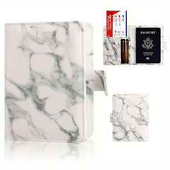 Marble RFID Blocking Passport Holder PU Leather Travel Passport Holder
