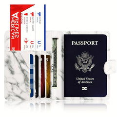 Marble RFID Blocking Passport Holder PU Leather Travel Passport Holder