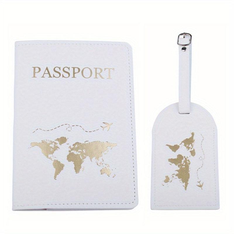 Leather Passport Protection and Luggage Tag Set