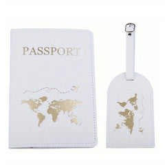 Leather Passport Protection and Luggage Tag Set