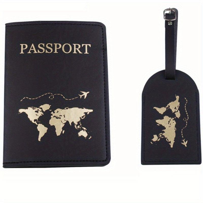 Leather Passport Protection and Luggage Tag Set