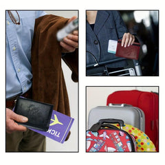 2pcs PU Leather Passport Holder Set Strap Card Cover Luggage Tag
