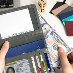 2pcs PU Leather Passport Holder Set Strap Card Cover Luggage Tag