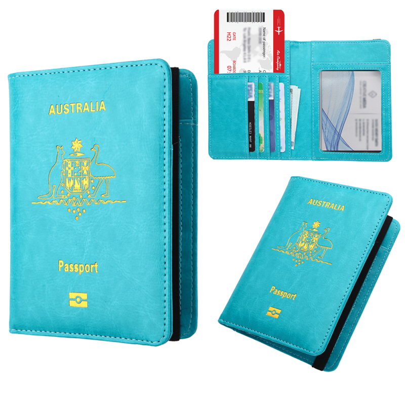 Australia Passport Cover with Vaccine Card Slot Travel Wallet