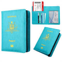 Australia Passport Cover with Vaccine Card Slot Travel Wallet