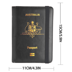 Australia Passport Cover with Vaccine Card Slot Travel Wallet