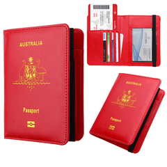 Australia Passport Cover with Vaccine Card Slot Travel Wallet