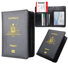 Australia Passport Cover with Vaccine Card Slot Travel Wallet