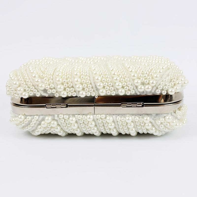 Women's Pearl Clutch Bag Bride Purse For Wedding Party Events
