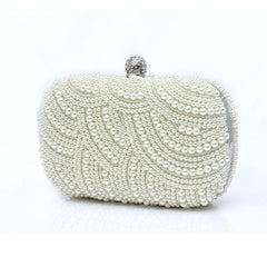 Women's Pearl Clutch Bag Bride Purse For Wedding Party Events