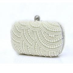 Women's Pearl Clutch Bag Bride Purse For Wedding Party Events