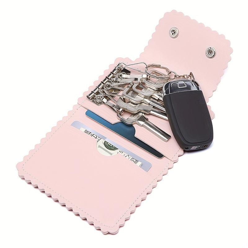 Mini Leather Keychain Key Bag Deer Pattern Key Storage Coin Purse Wallet