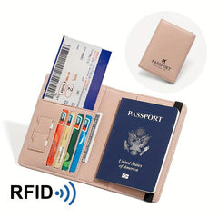 RFID Passport Holder Anti Theft Brush Ladies Document Holder