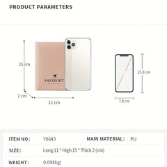 RFID Passport Holder Anti Theft Brush Ladies Document Holder