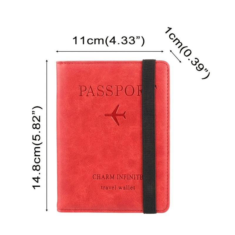 RFID Leather Passport Protector Document Package Travel Holder