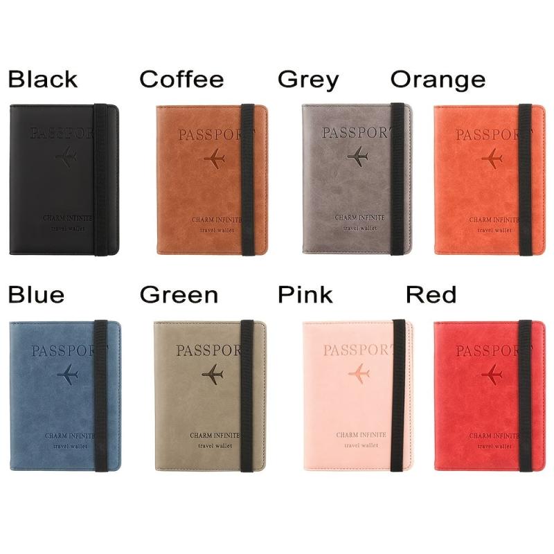 RFID Leather Passport Protector Document Package Travel Holder