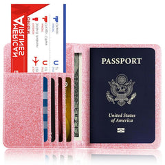 Glittery Rfid Blocking Passport Holder Card Holder