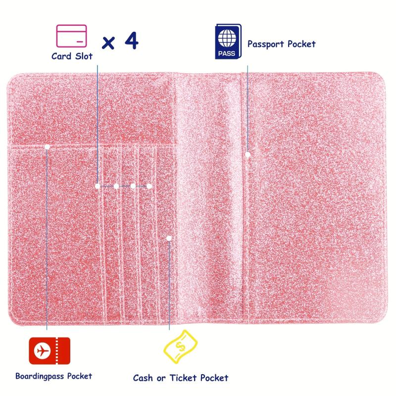 Glittery Rfid Blocking Passport Holder Card Holder