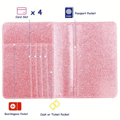 Glittery Rfid Blocking Passport Holder Card Holder