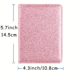 Glittery Rfid Blocking Passport Holder Card Holder