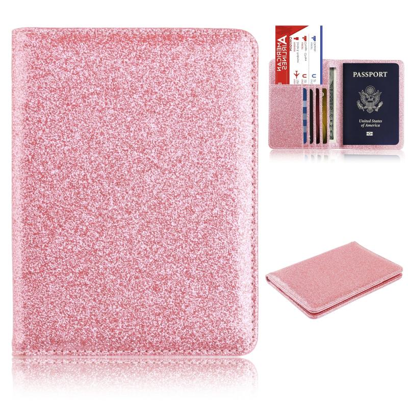 Glittery Rfid Blocking Passport Holder Card Holder