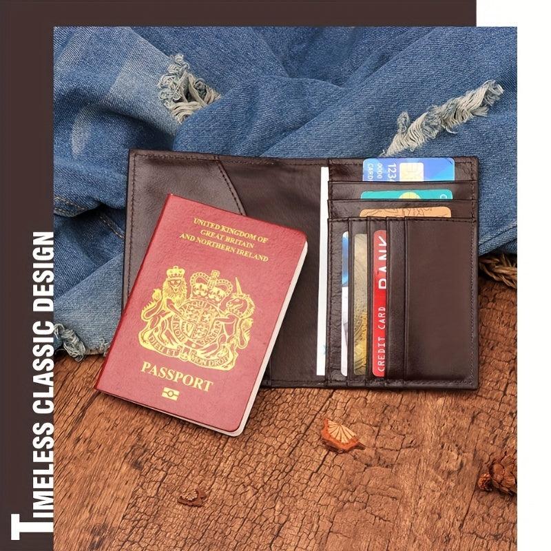 RFID Blocking Men's Leather Wallet Thin Purse Passport Card Case