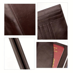 RFID Blocking Men's Leather Wallet Thin Purse Passport Card Case