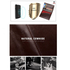 RFID Blocking Men's Leather Wallet Thin Purse Passport Card Case