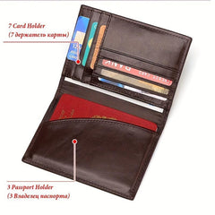 RFID Blocking Men's Leather Wallet Thin Purse Passport Card Case