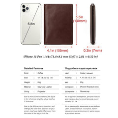RFID Blocking Men's Leather Wallet Thin Purse Passport Card Case