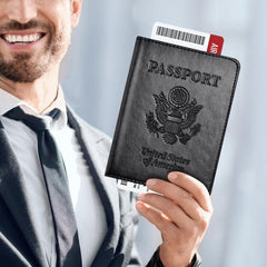 Slim Leather Passport Cover with Card Holder Slot