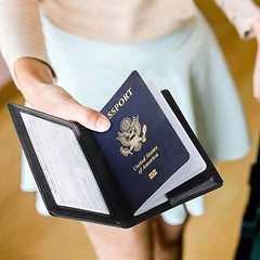 Slim Leather Passport Cover with Card Holder Slot
