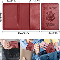 USA Passport & Vaccine Card Holder PU Leather Protector