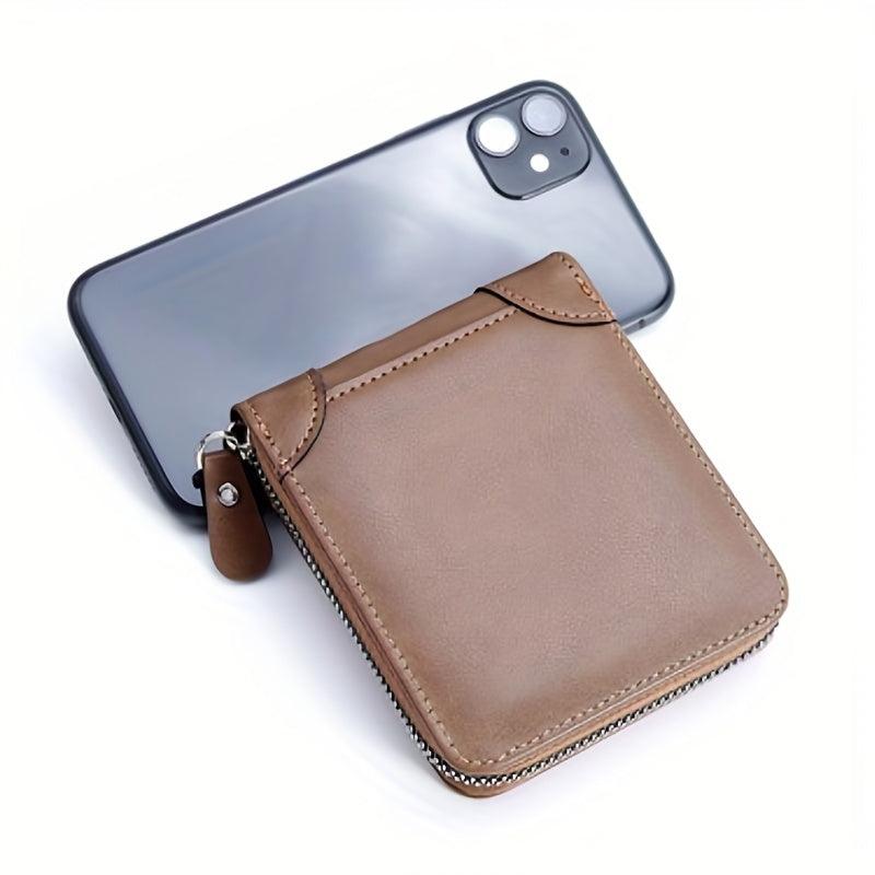 Retro Men's Wallet PU Leather Business Casual Coin Purse Zipper Wallet