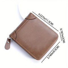 Retro Men's Wallet PU Leather Business Casual Coin Purse Zipper Wallet