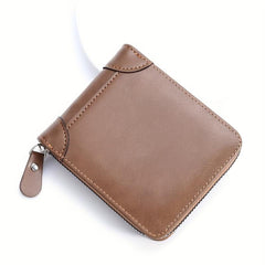 Retro Men's Wallet PU Leather Business Casual Coin Purse Zipper Wallet
