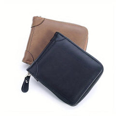 Retro Men's Wallet PU Leather Business Casual Coin Purse Zipper Wallet