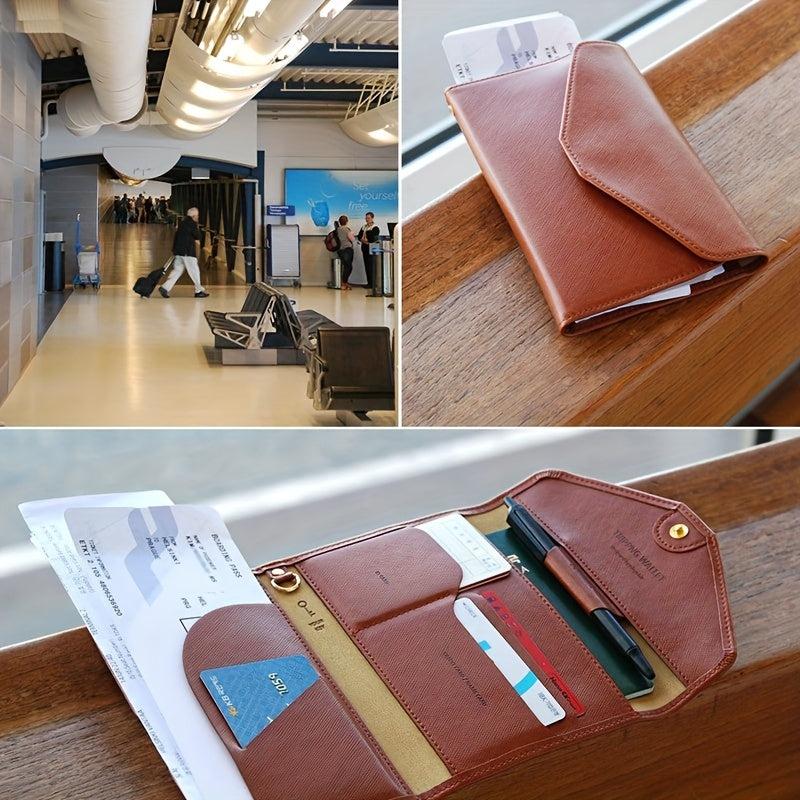 PU Three Fold Travel Passport Bag
