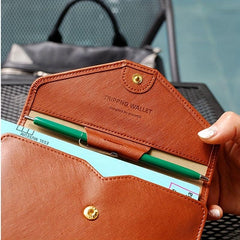 PU Three Fold Travel Passport Bag