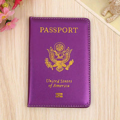 Candy Glossy PU Leather Passport Cover Holder