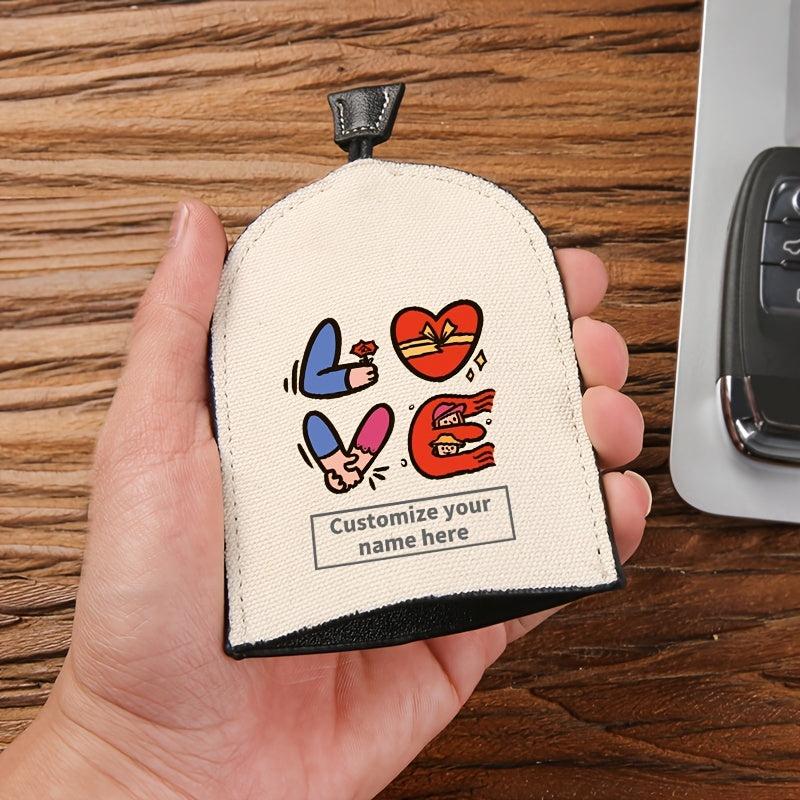 Customized Love English Key Bag for Men and Women