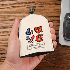 Customized Love English Key Bag for Men and Women