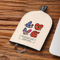 Customized Love English Key Bag for Men and Women
